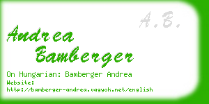 andrea bamberger business card